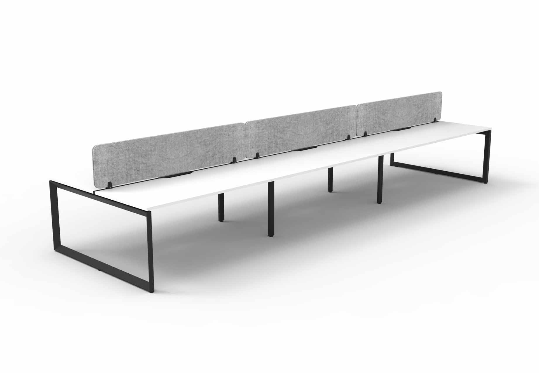 Loop 6 Person Double Sided Workstation - with Eco Screen